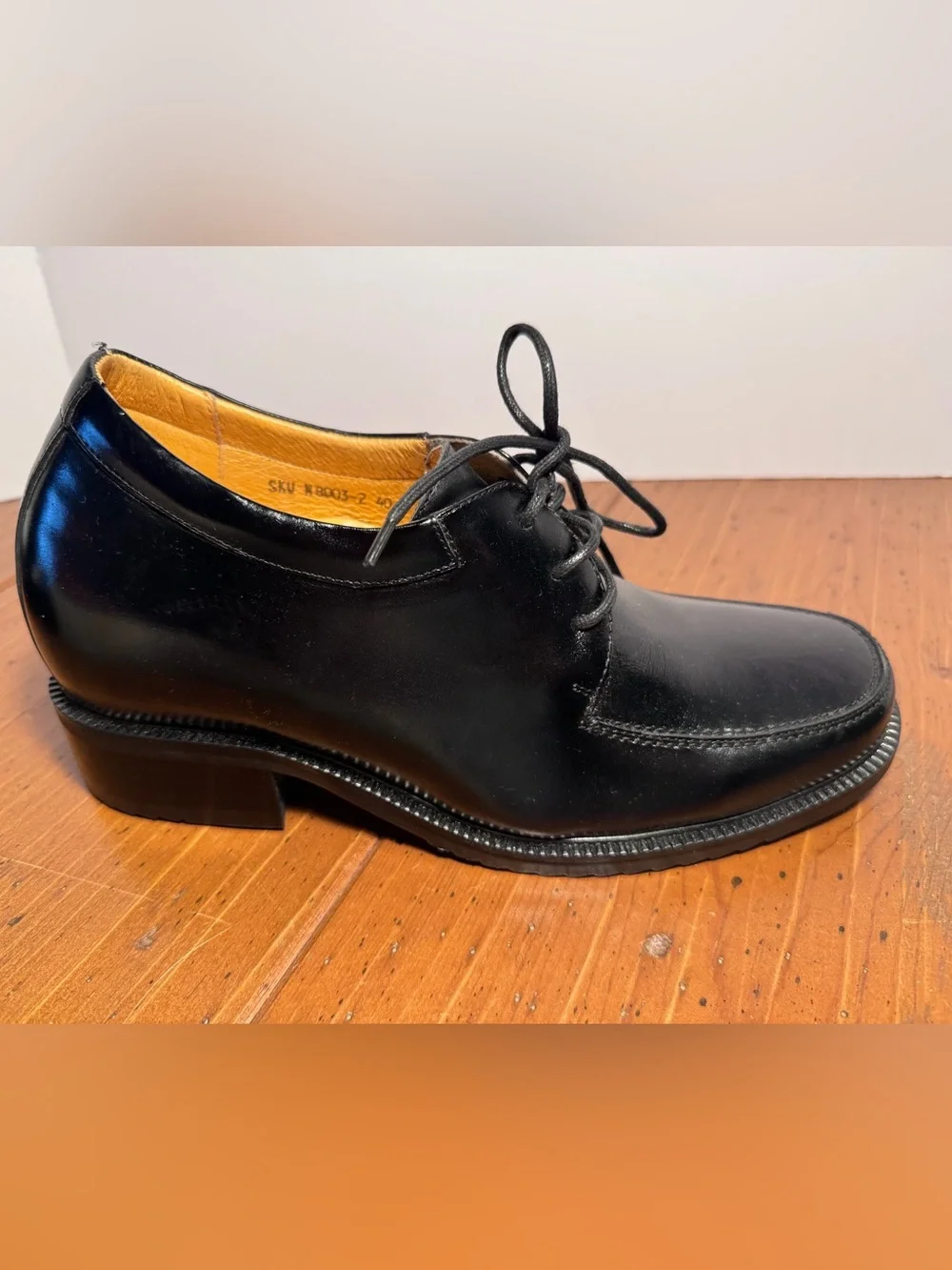 CONSTEP Leather Elevator Lace Up Oxford Lift Shoes - Men's Size 40 - Black